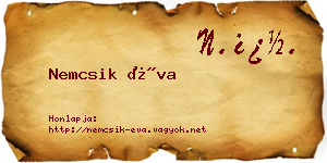 Nemcsik Éva névjegykártya